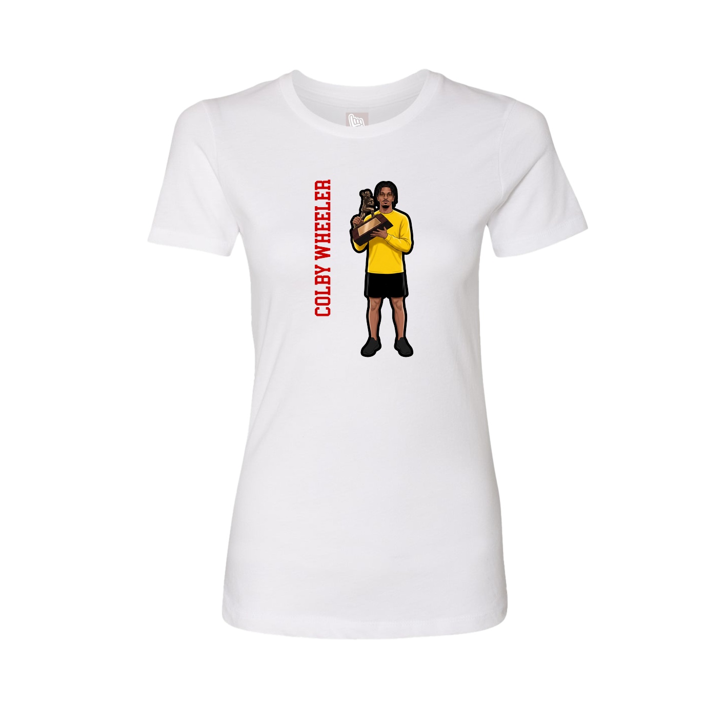 Fitted Women's Tee — Name Vertical in White