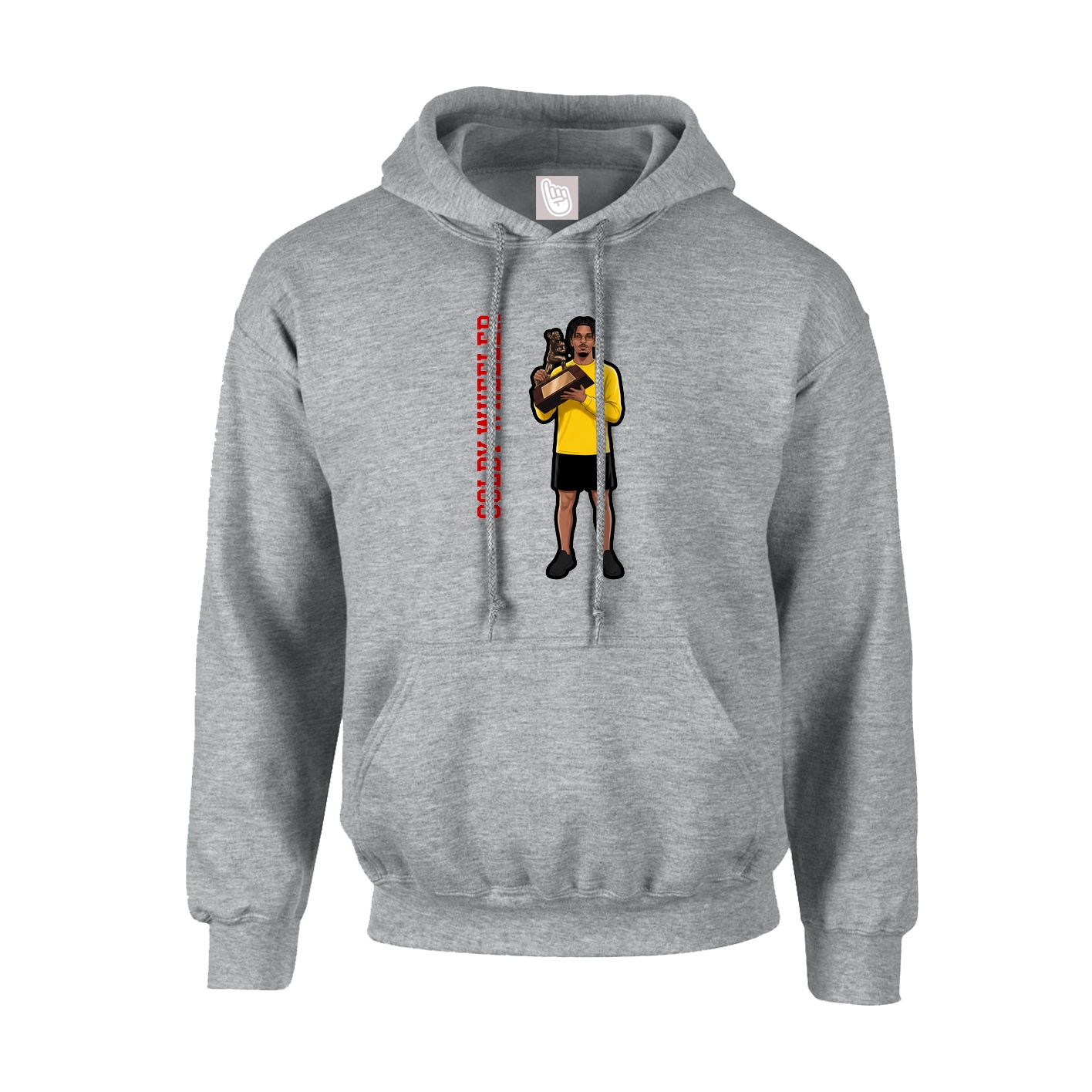 Hoodie — Name Vertical in Grey