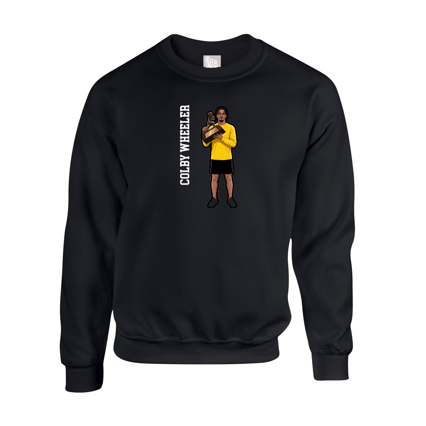 Fleece Crew — Name Vertical in Black