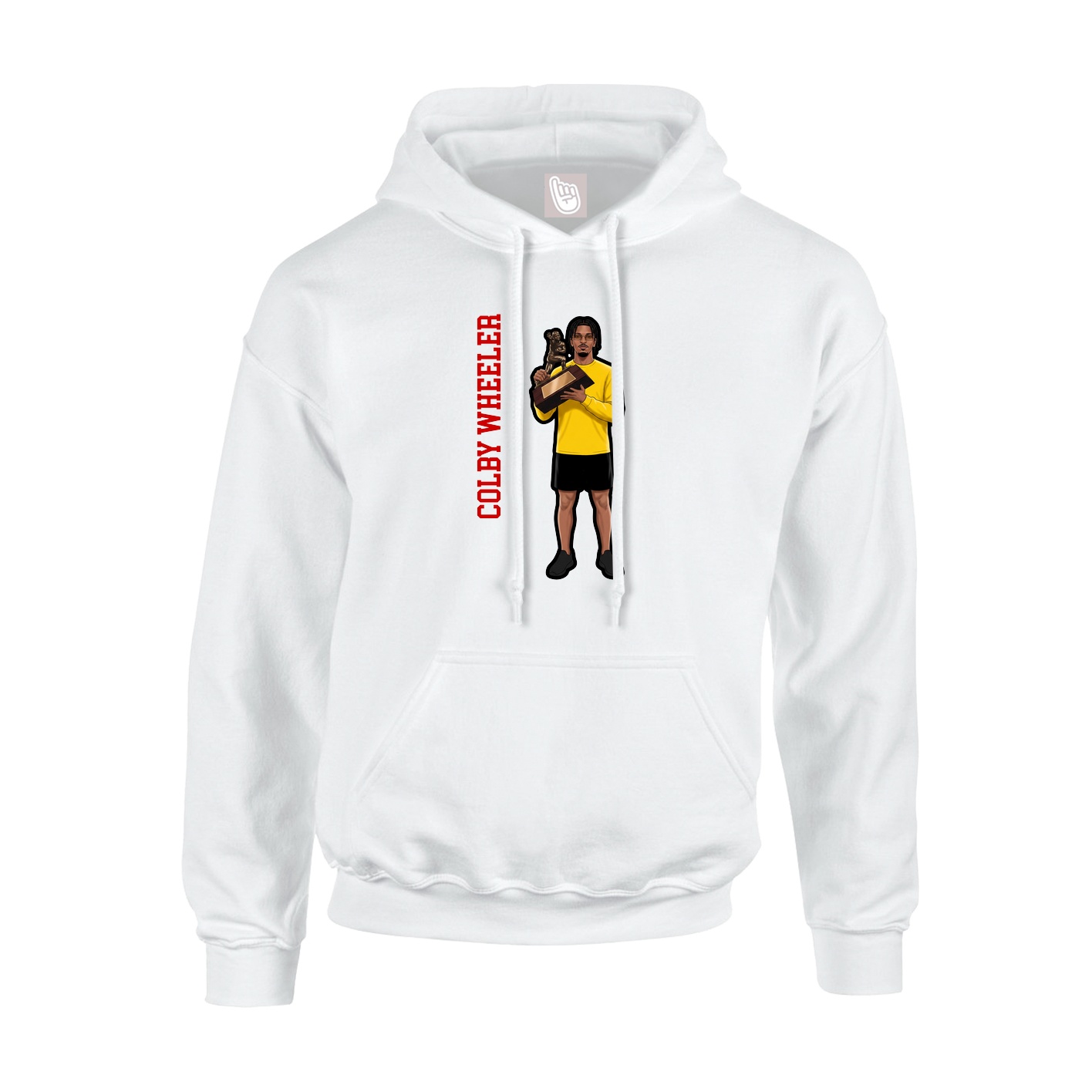 Youth Hoodie — Name Vertical in White