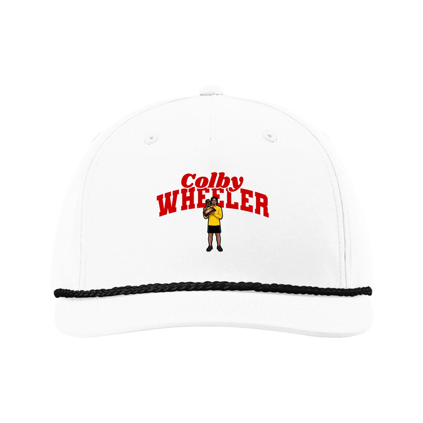 Five-Panel Classic Rope Cap — Signature Arch in White