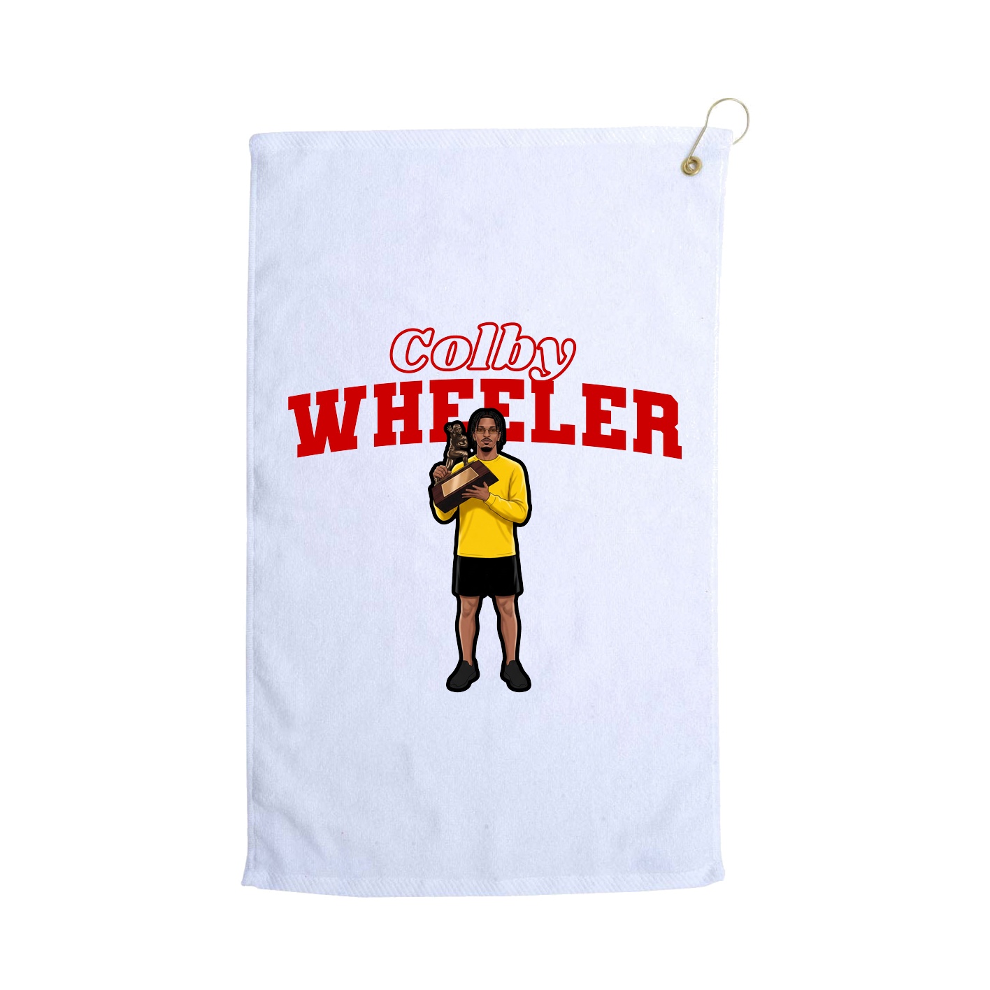 Golf Towel — Name Arch in White