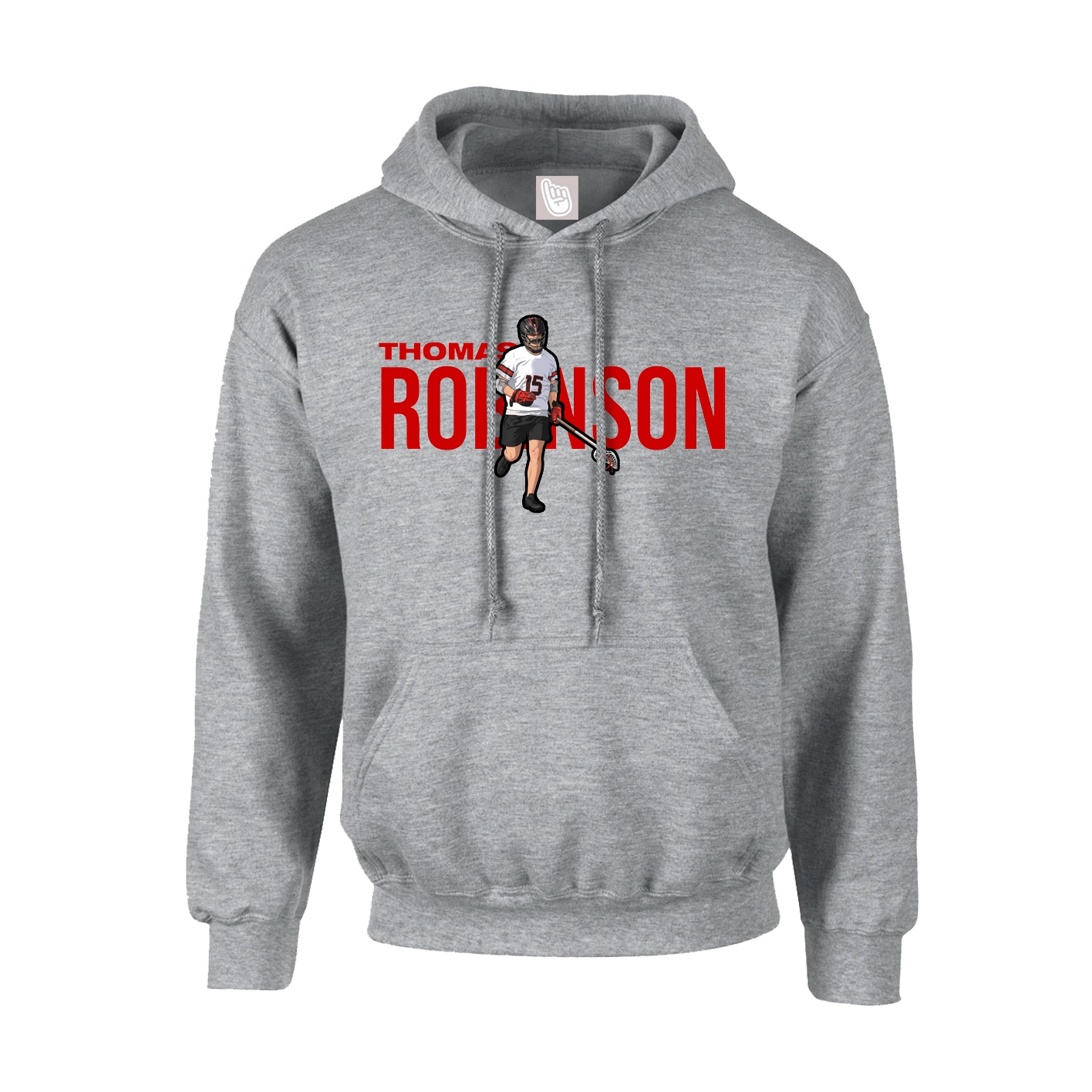 Youth Hoodie — Player Name in Grey