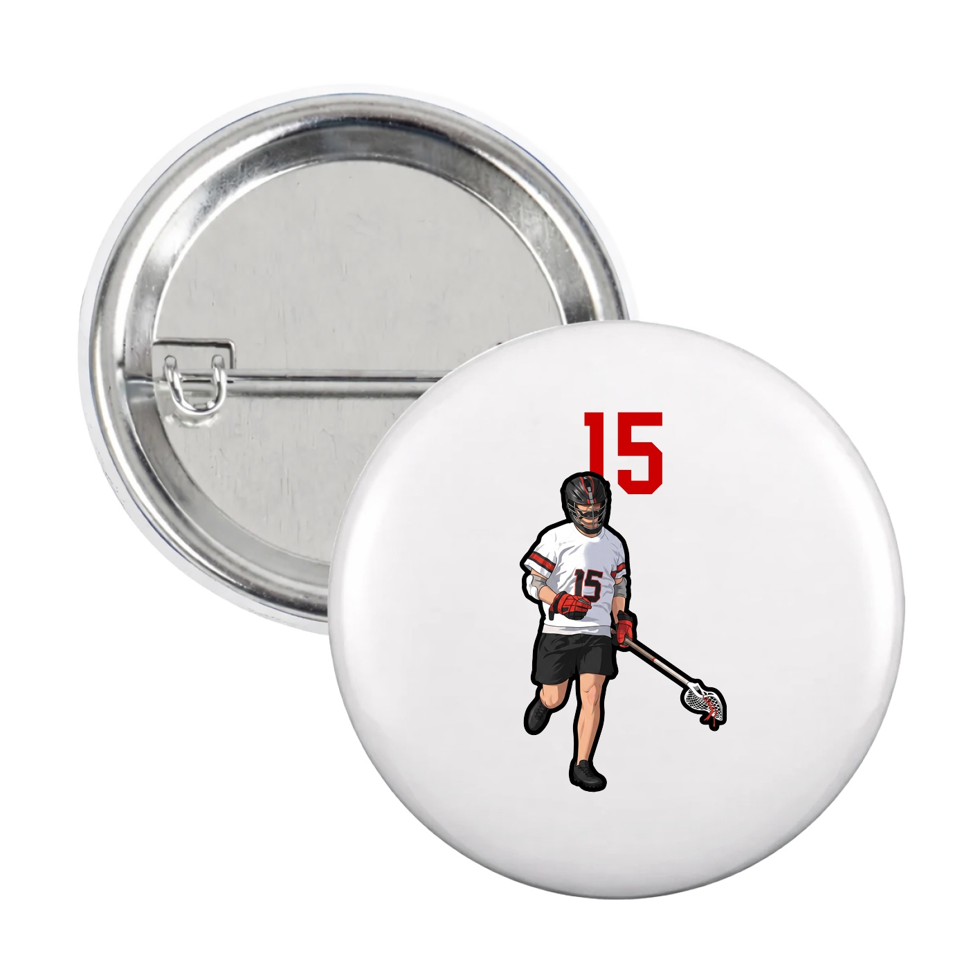 Game Day Button — Number Top in White