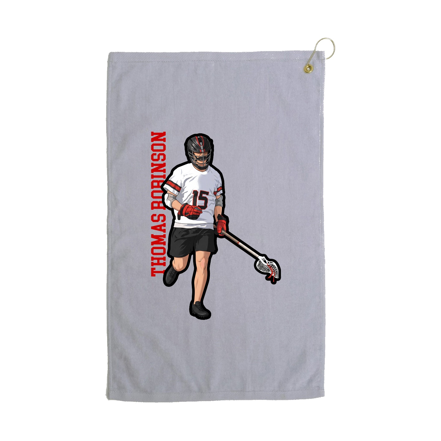 Golf Towel — Name Vertical in Grey