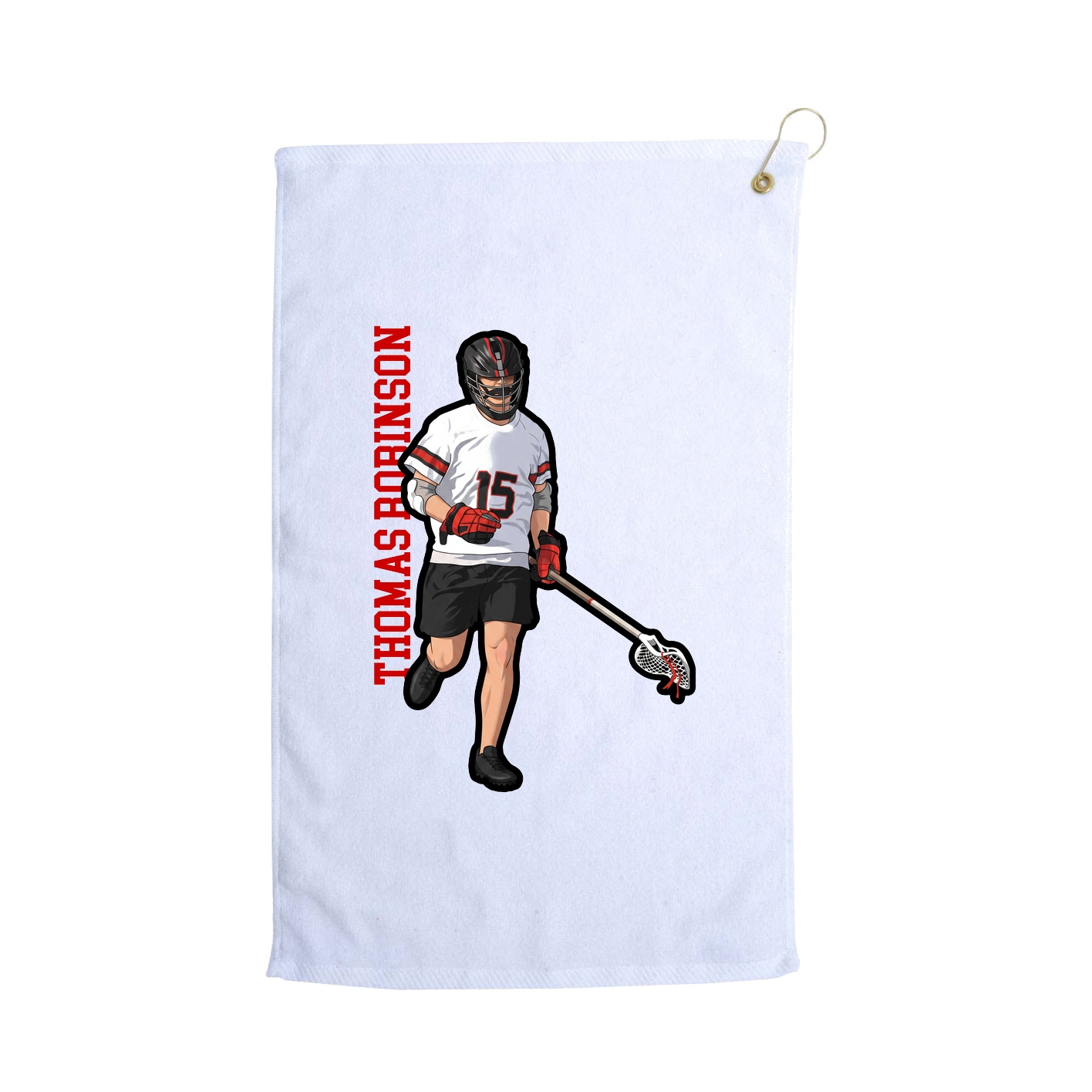 Golf Towel — Name Vertical in White