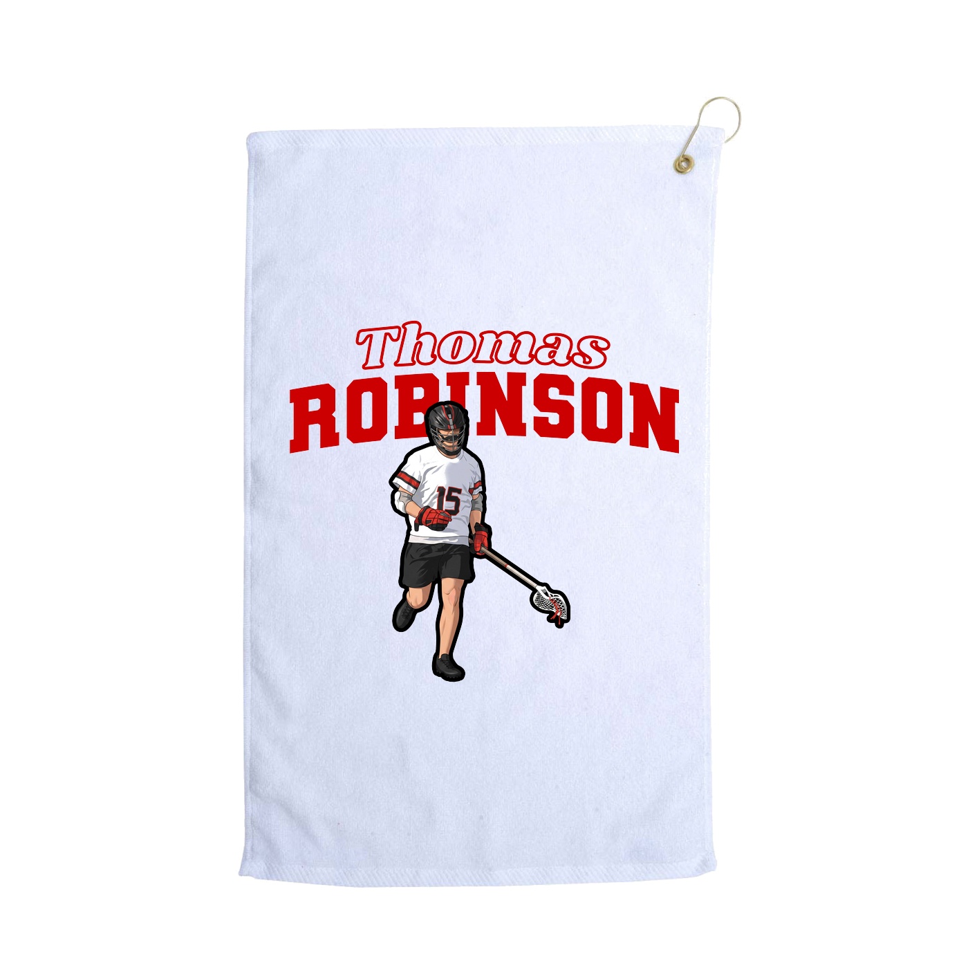 Golf Towel — Name Arch in White