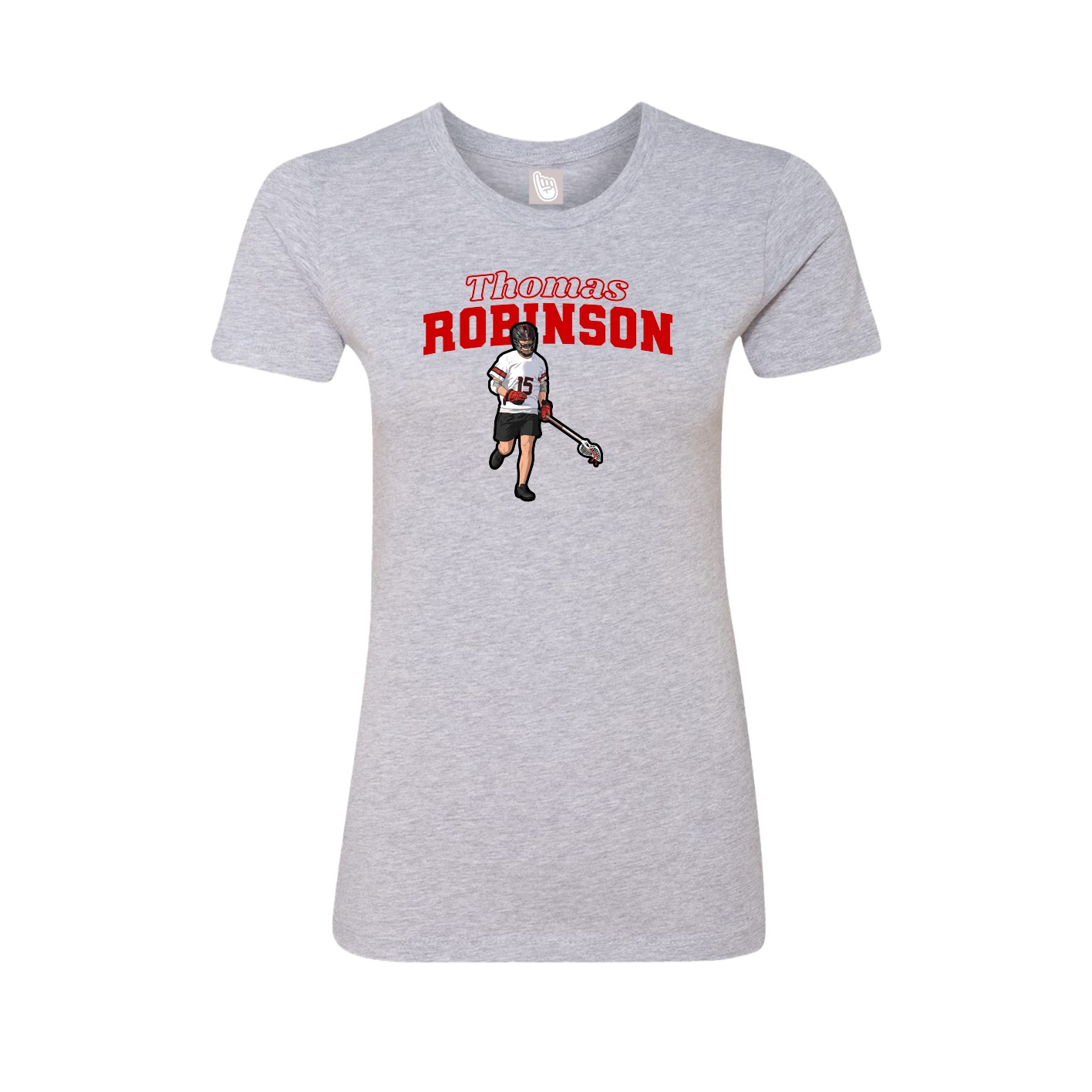 Fitted Women's Tee — Name Arch in Grey