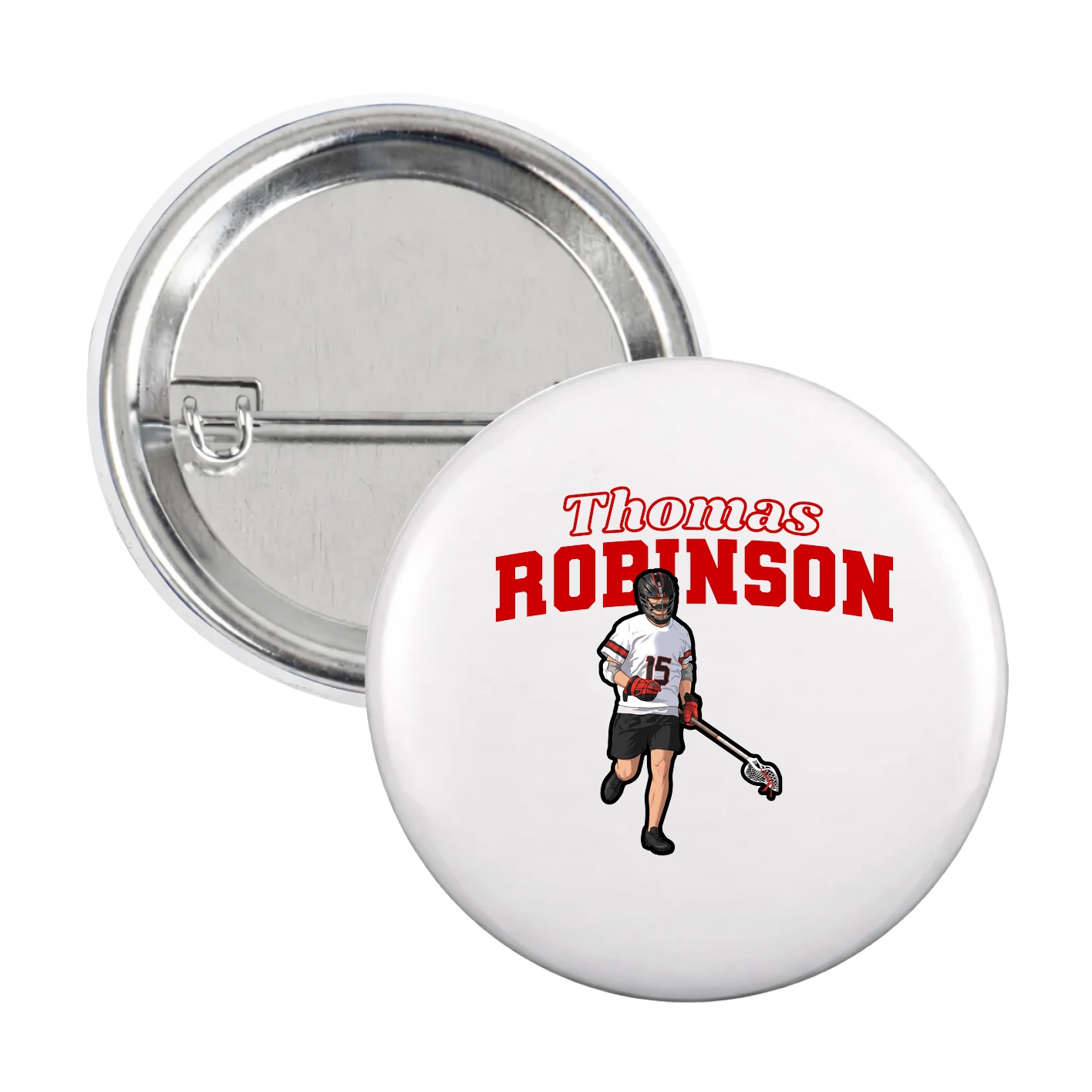Game Day Button — Name Arch in White