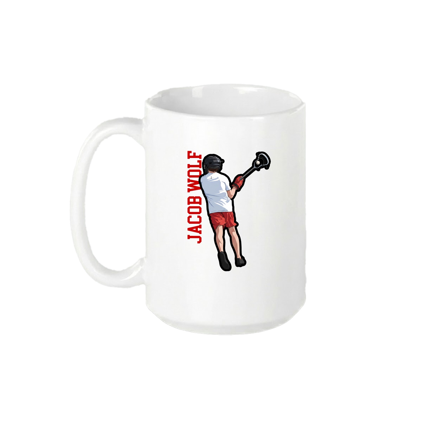 15oz Coffee Mug — Name Vertical in White