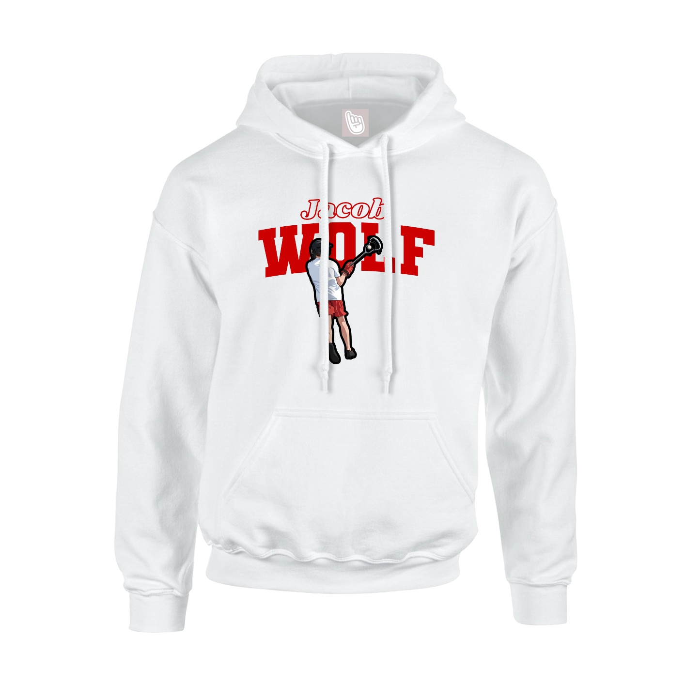 Youth Hoodie — Name Arch in White