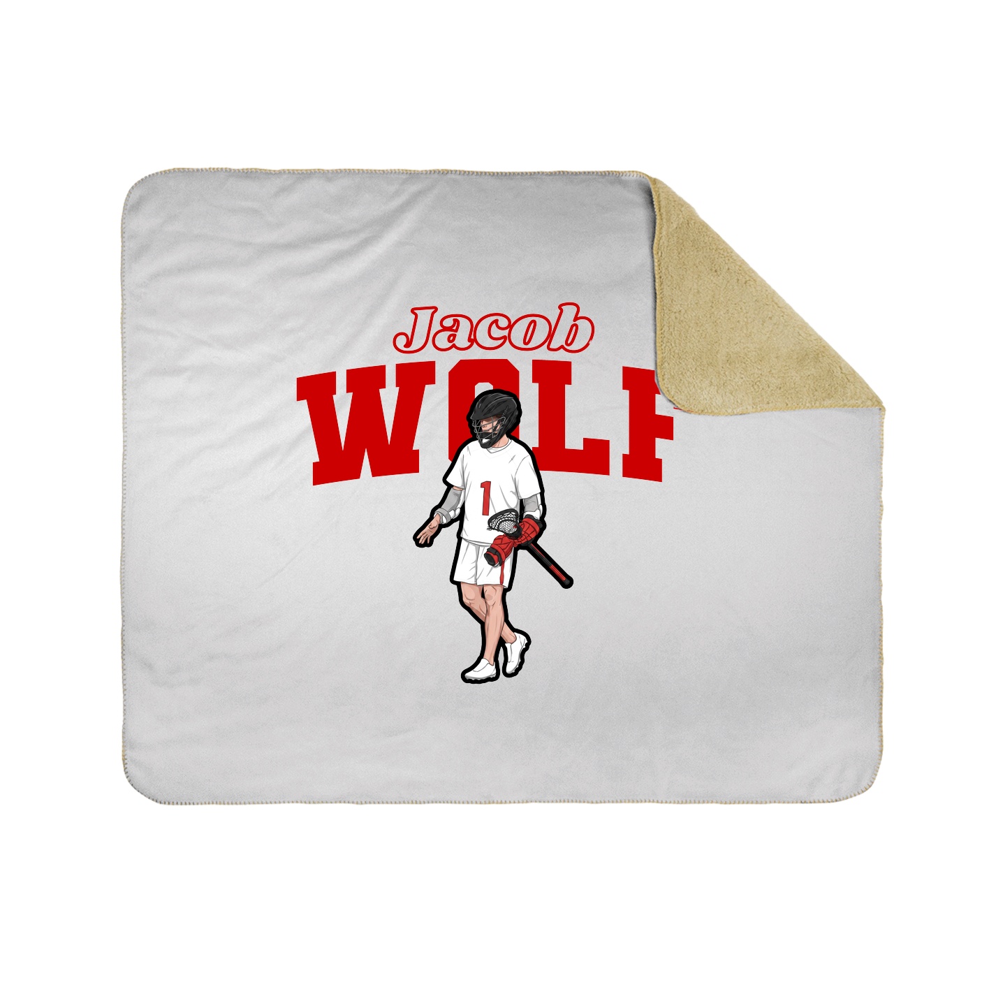 Throw Blanket — Name Arch in White
