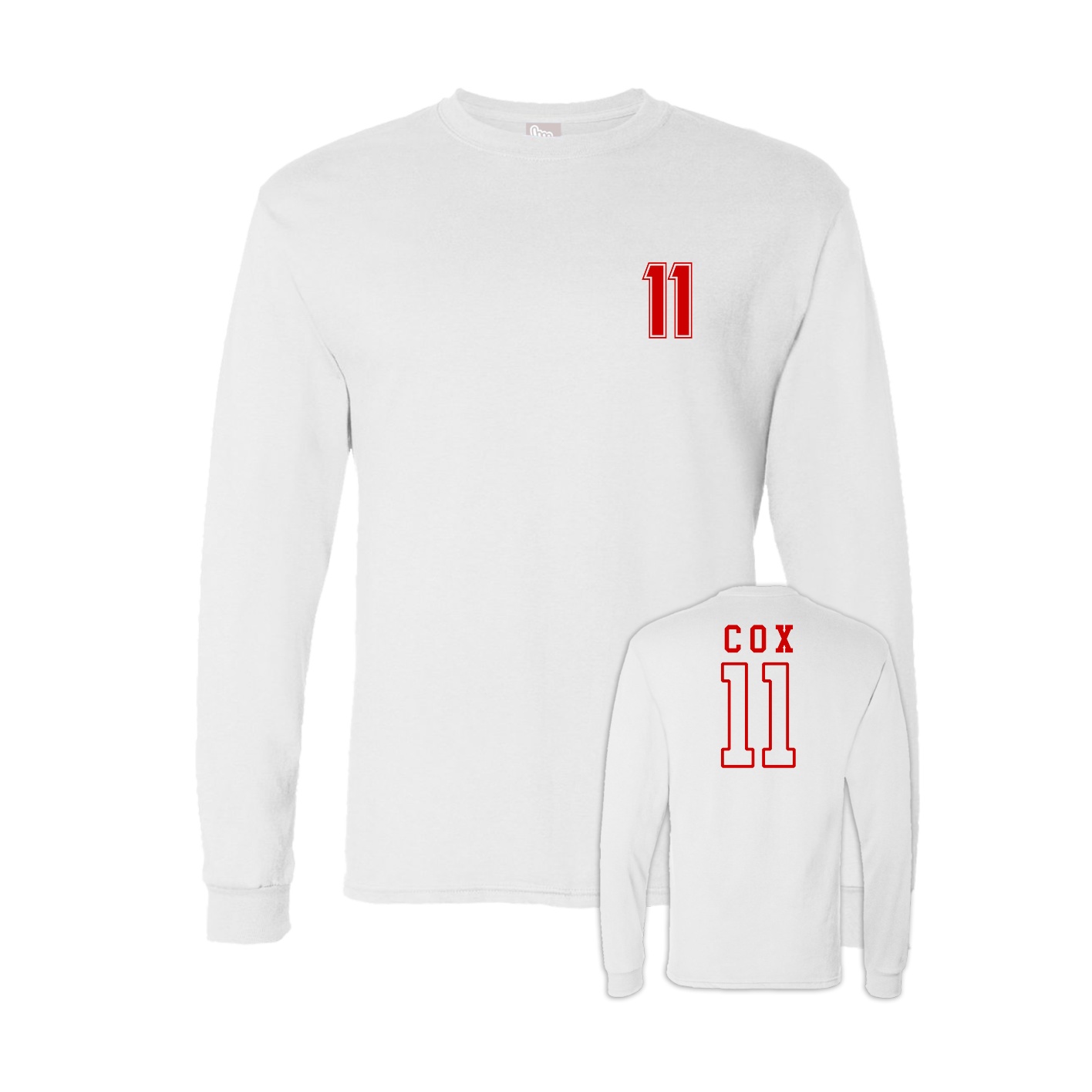 Long Sleeve Tee — Chest Back in White