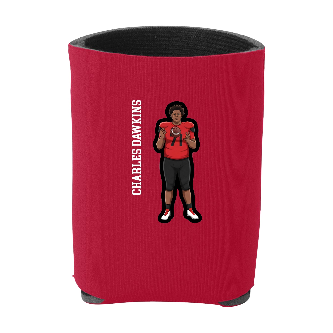 Can Holder — Name Vertical in Red