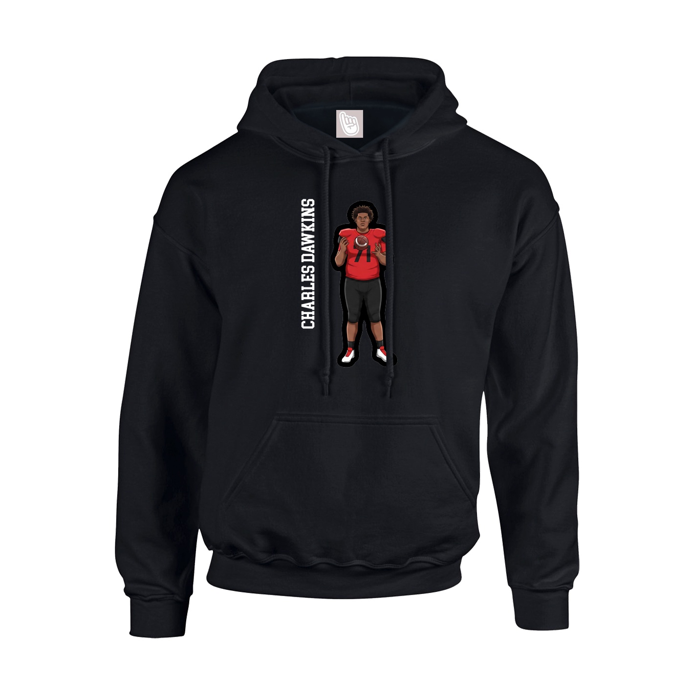 Youth Hoodie — Name Vertical in Black