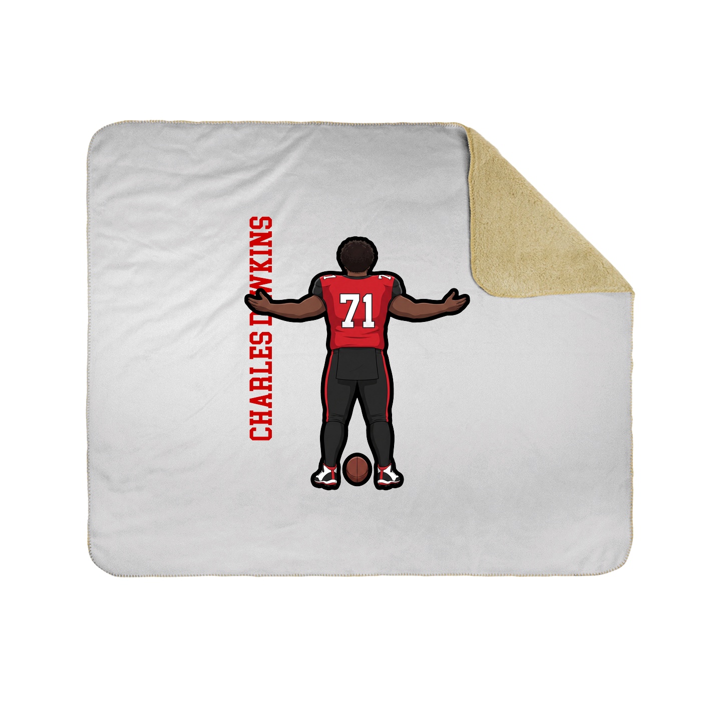 Throw Blanket — Name Vertical in White