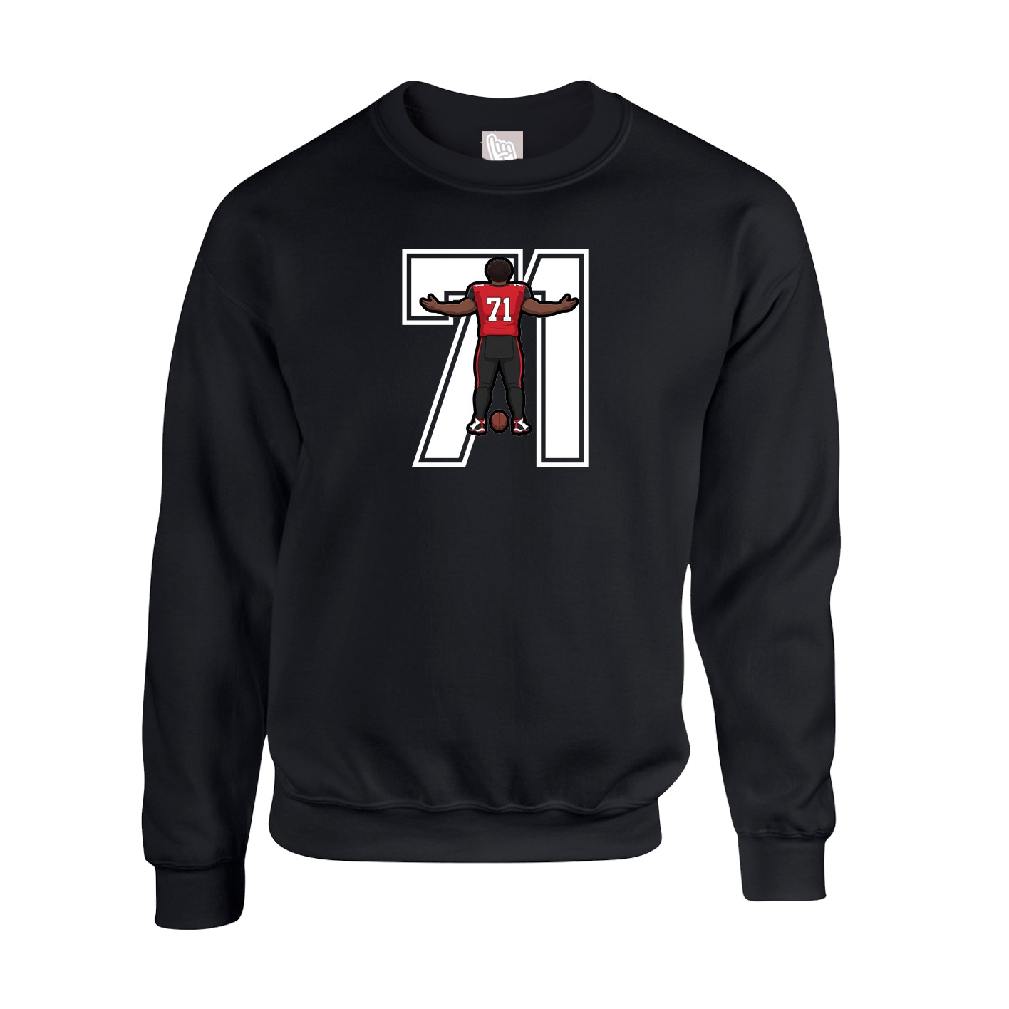 Fleece Crew — Number in Black