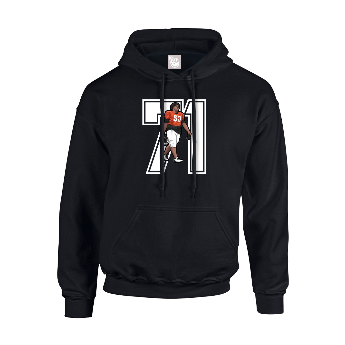 Hoodie — Number in Black