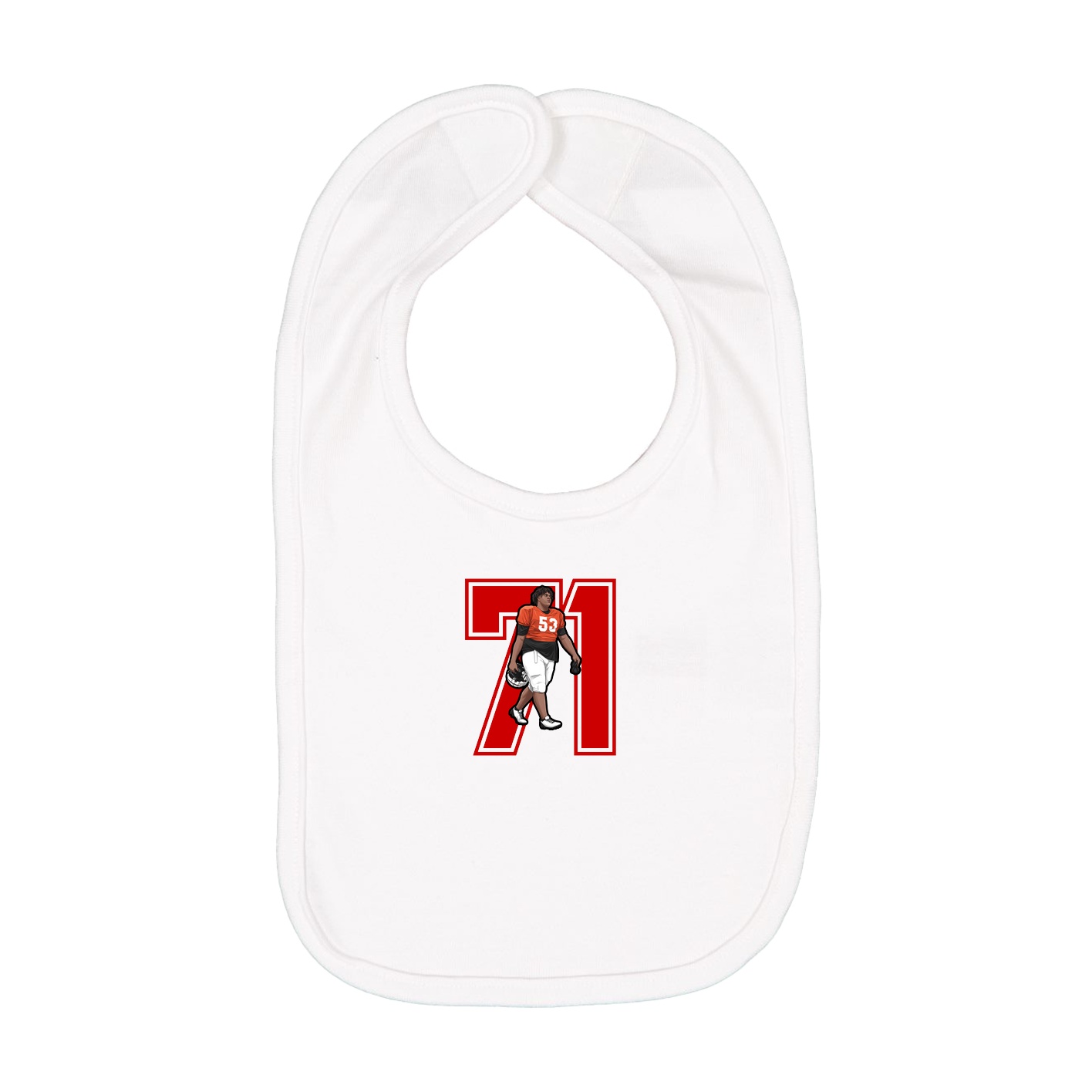 Infant Bib — Number in White