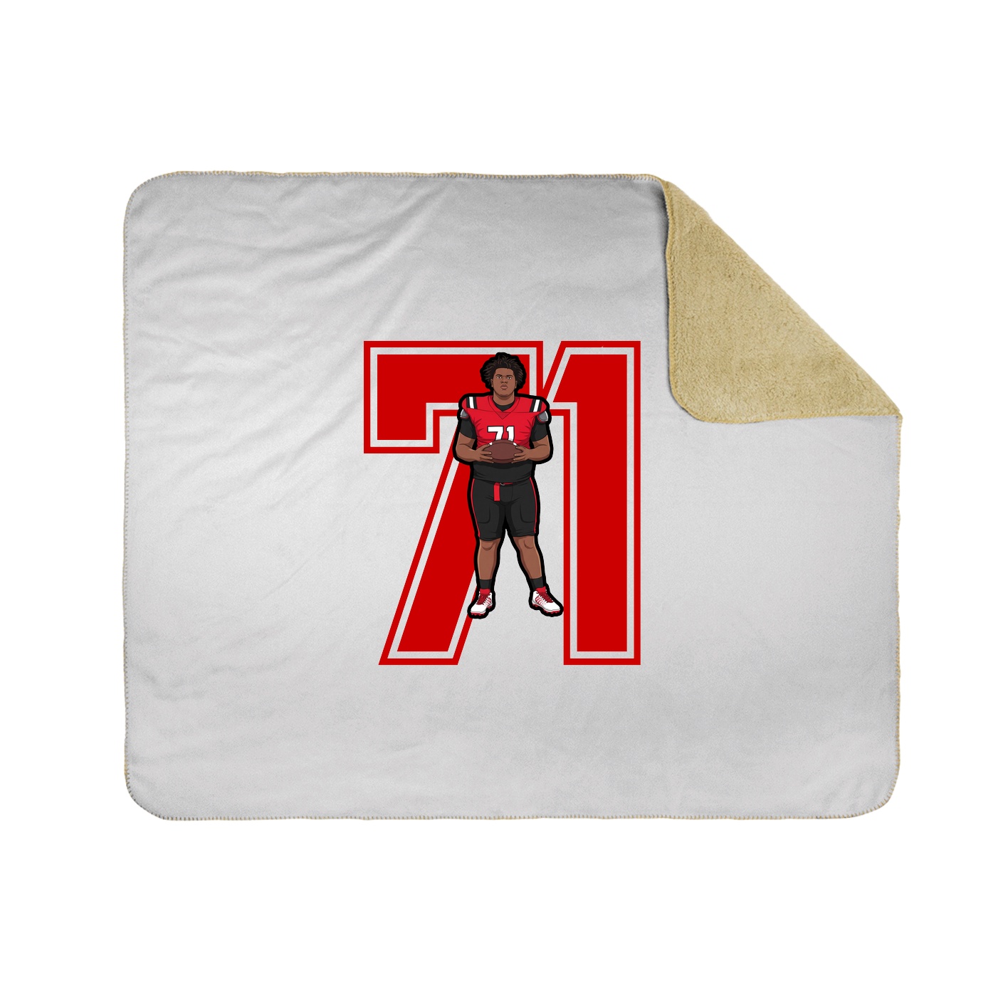 Throw Blanket — Number in White
