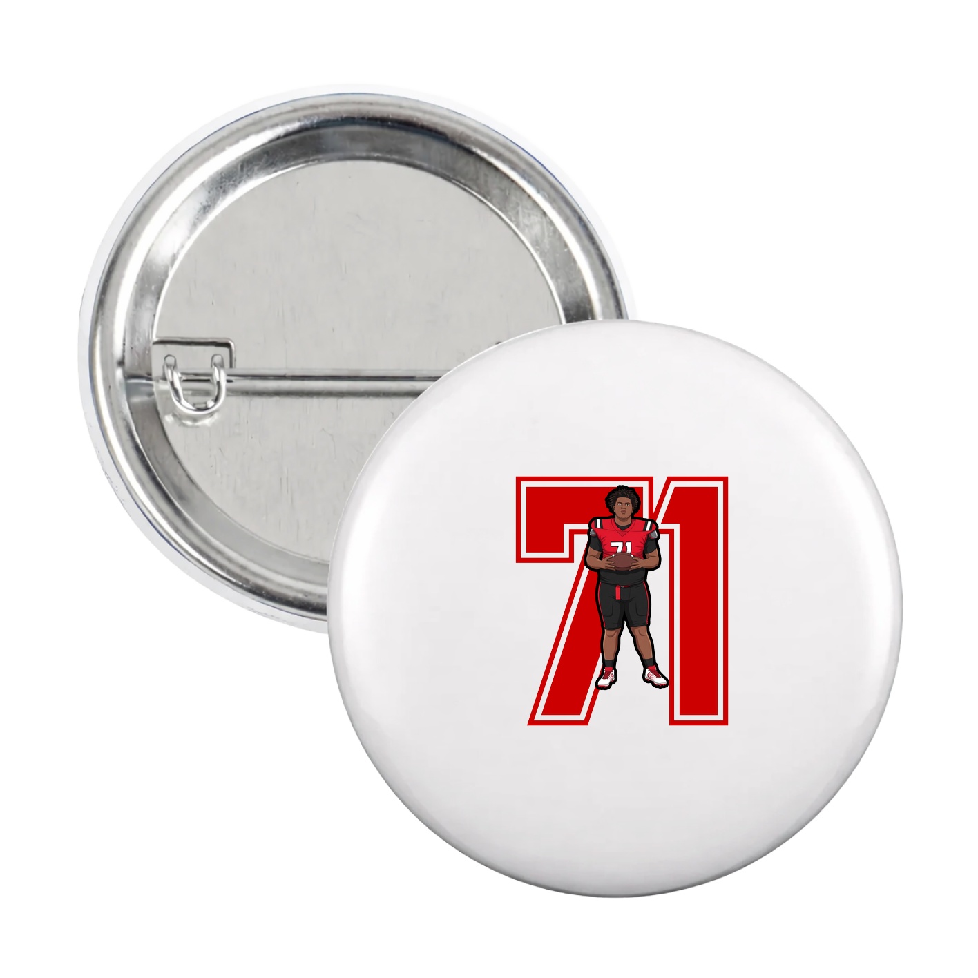Game Day Button — Number in White