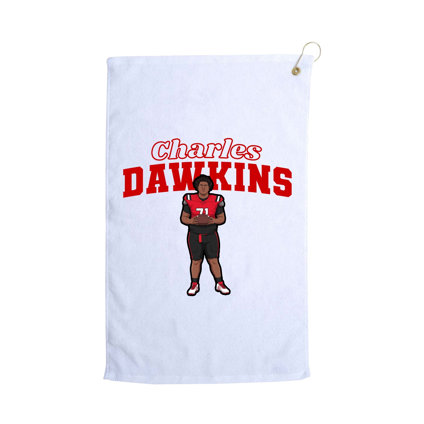 Golf Towel — Name Arch in White