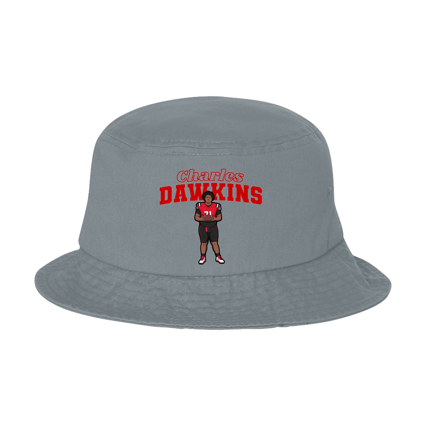 Bucket Cap — Name Arch in Grey