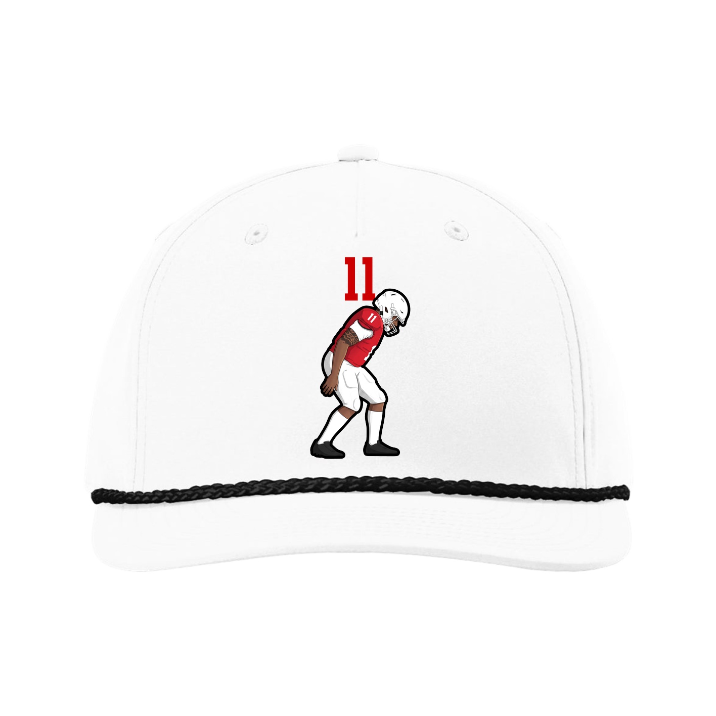 Five-Panel Classic Rope Cap — Number Top in White