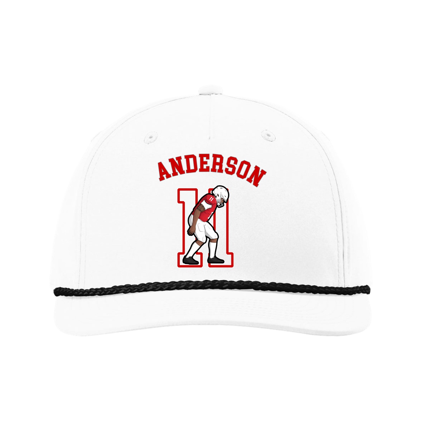 Five-Panel Classic Rope Cap — Shirsey Arch in White