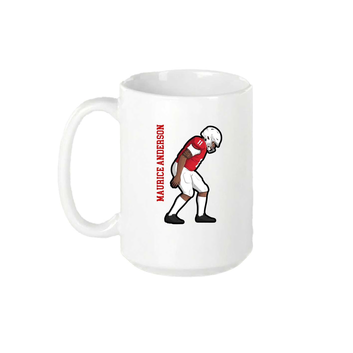 15oz Coffee Mug — Name Vertical in White