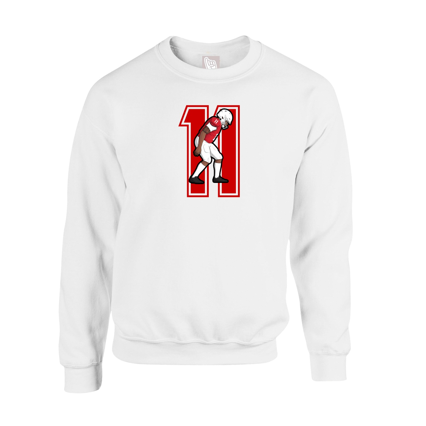 Fleece Crew — Number in White