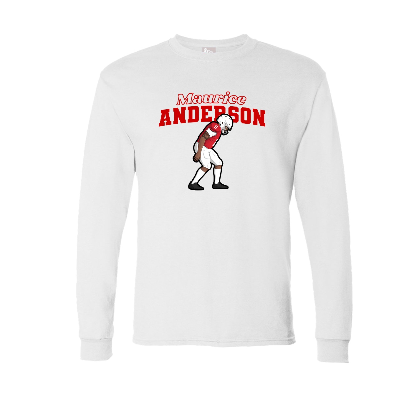 Long Sleeve Tee — Name Arch in White