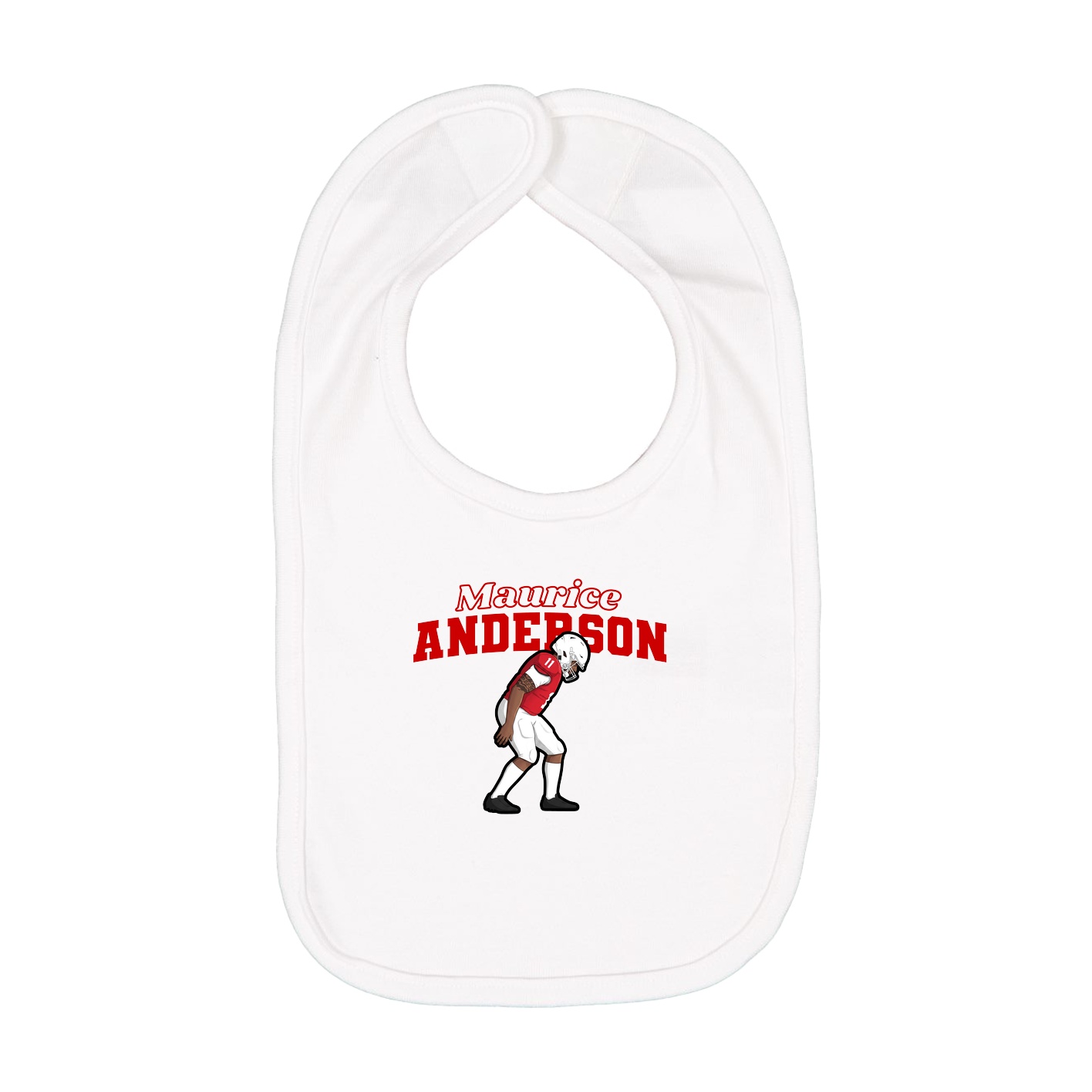 Infant Bib — Name Arch in White