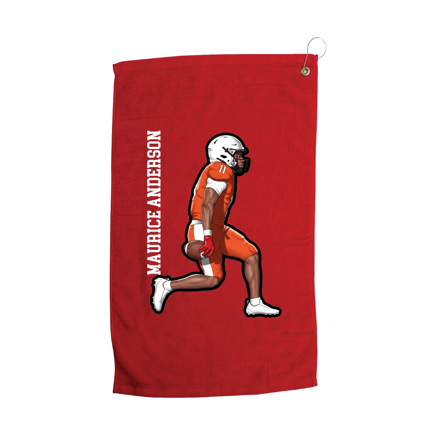 Golf Towel — Name Vertical in Red