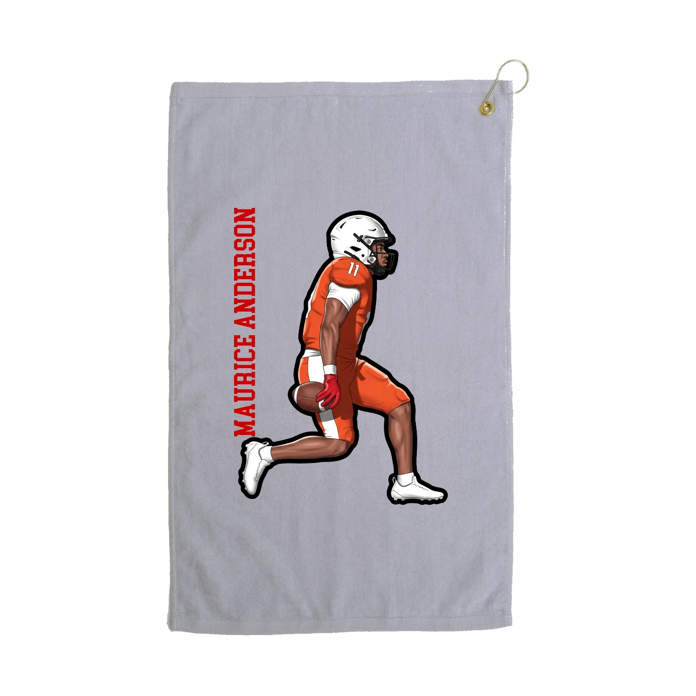 Golf Towel — Name Vertical in Grey