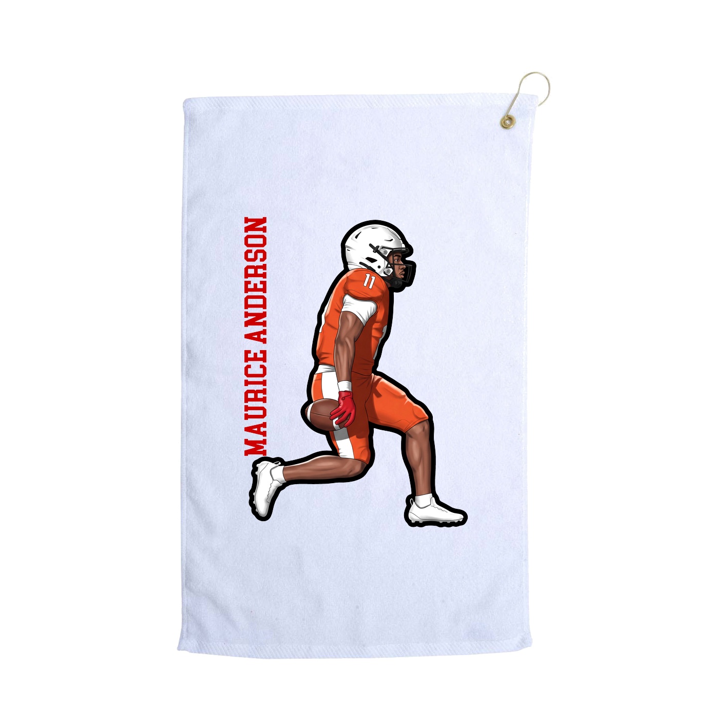 Golf Towel — Name Vertical in White