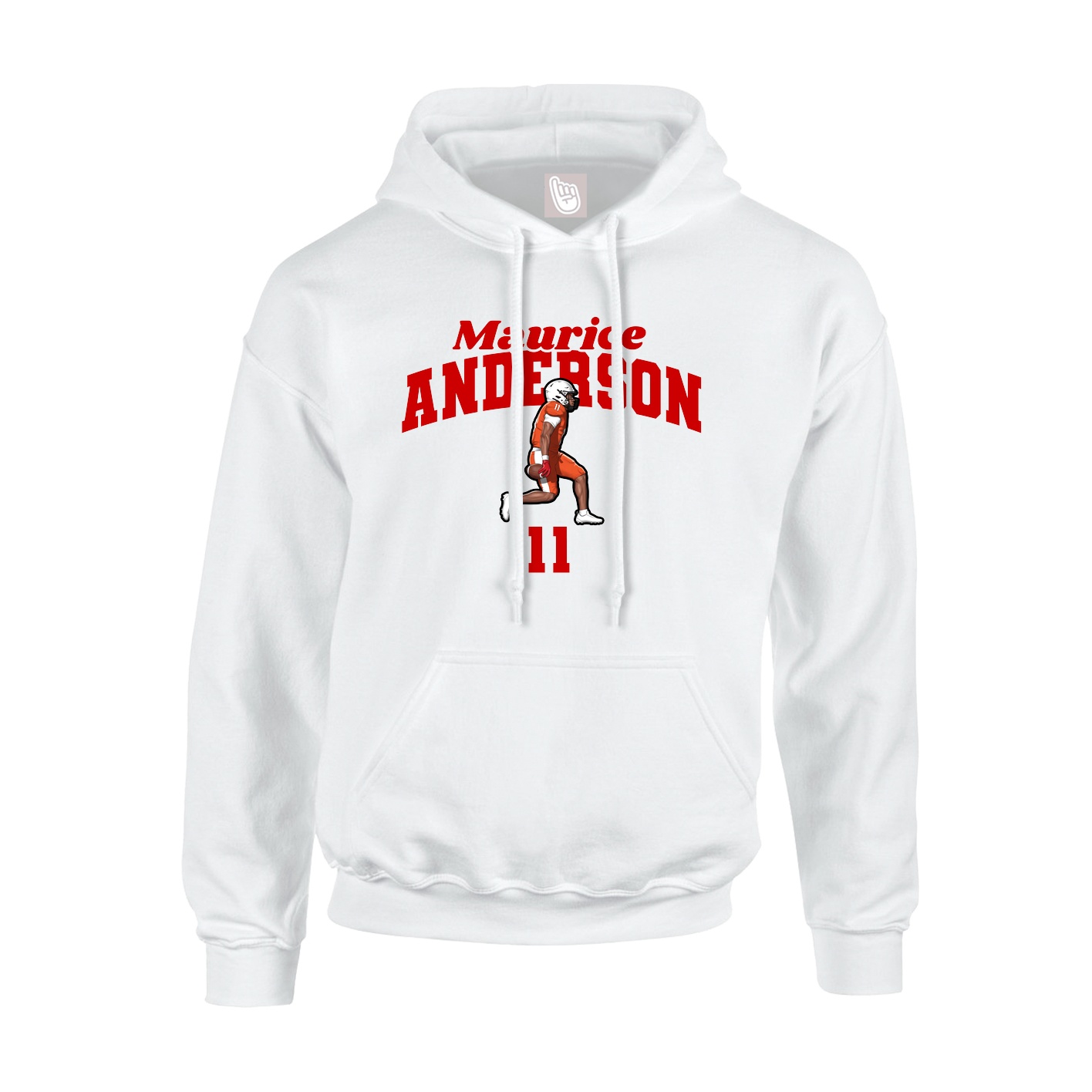 Youth Hoodie — Signature Arch in White