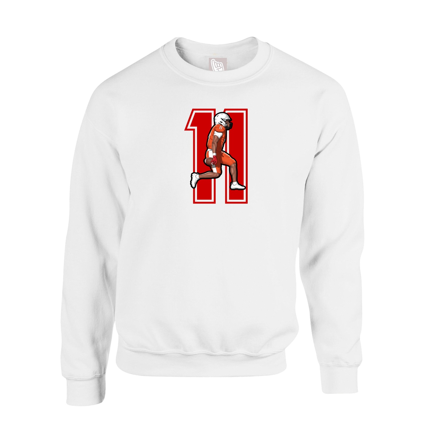 Fleece Crew — Number in White