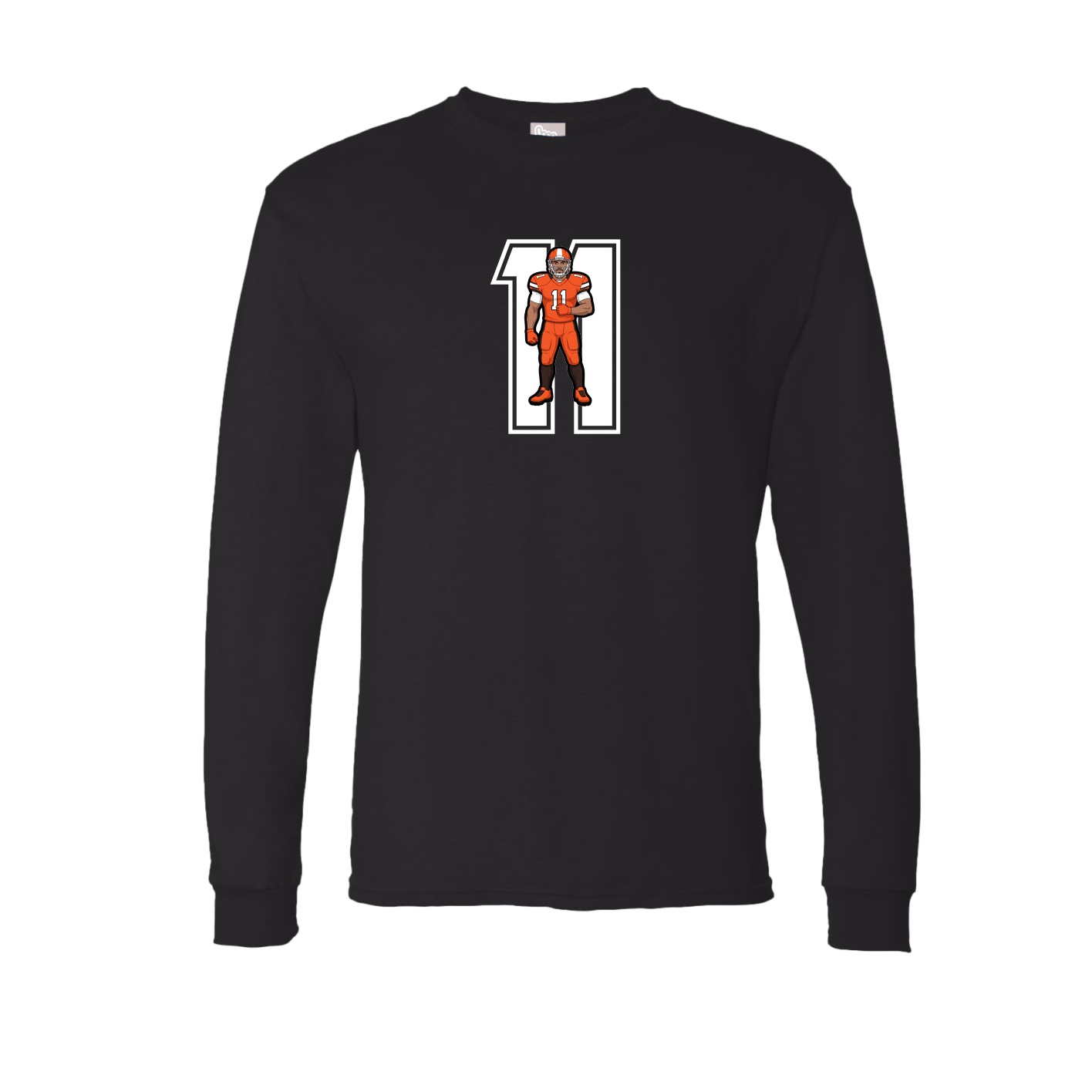 Long Sleeve Tee — Number in Black