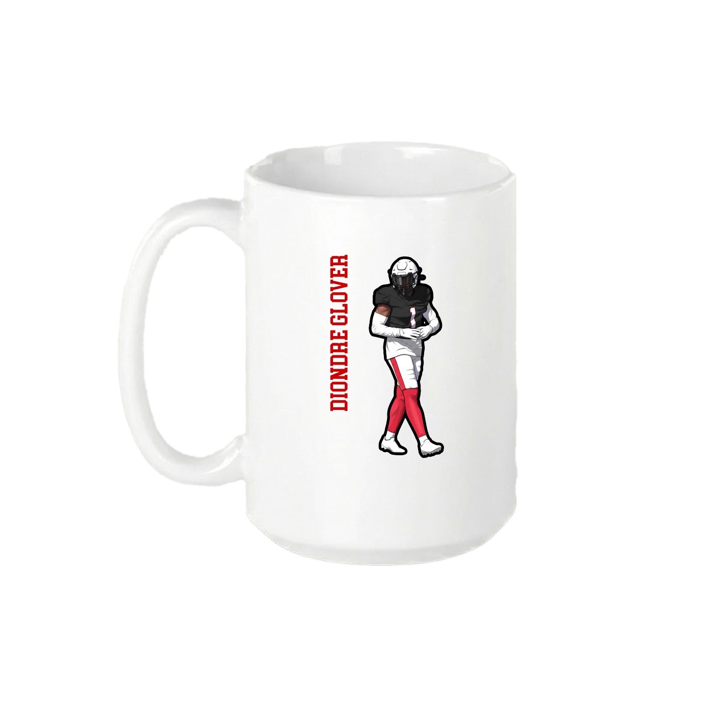 15oz Coffee Mug — Name Vertical in White