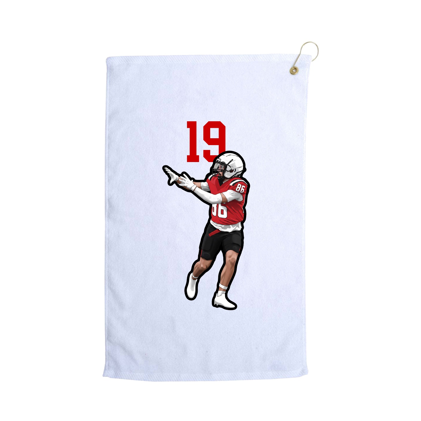 Golf Towel — Number Top in White