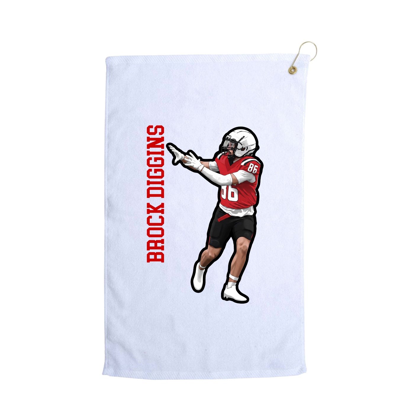 Golf Towel — Name Vertical in White
