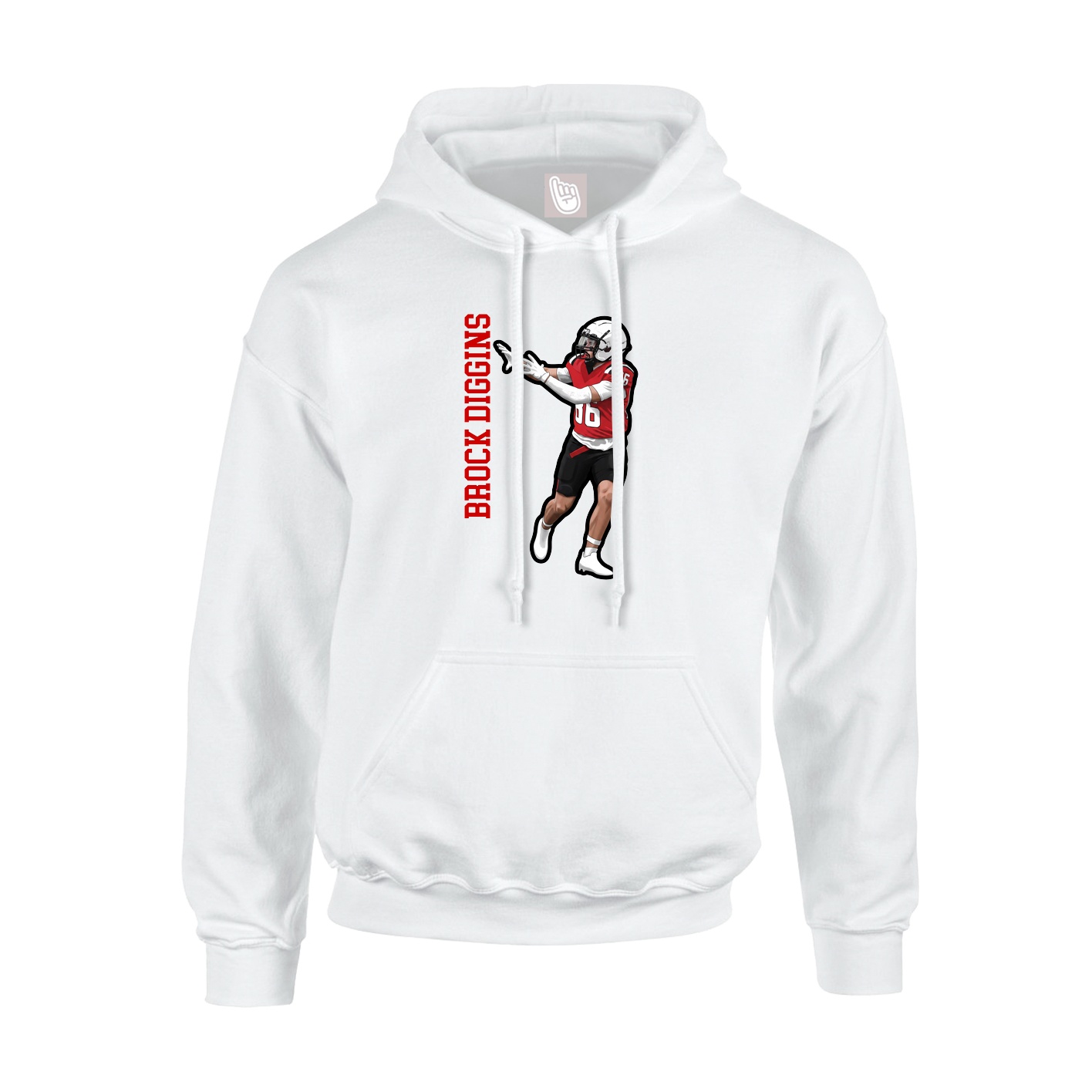 Hoodie — Name Vertical in White