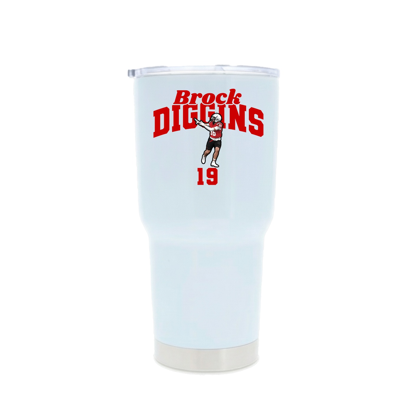 30oz Stainless Steel Tumbler — Signature Arch in White