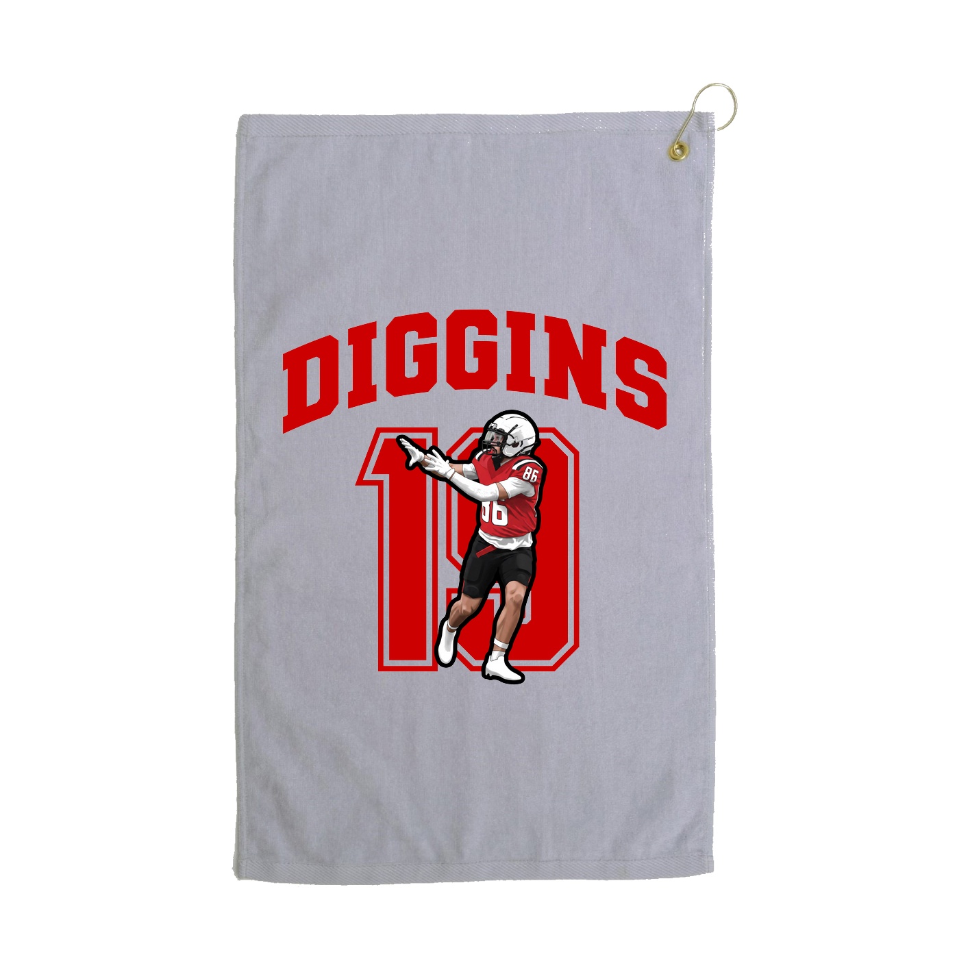 Golf Towel — Number in Grey