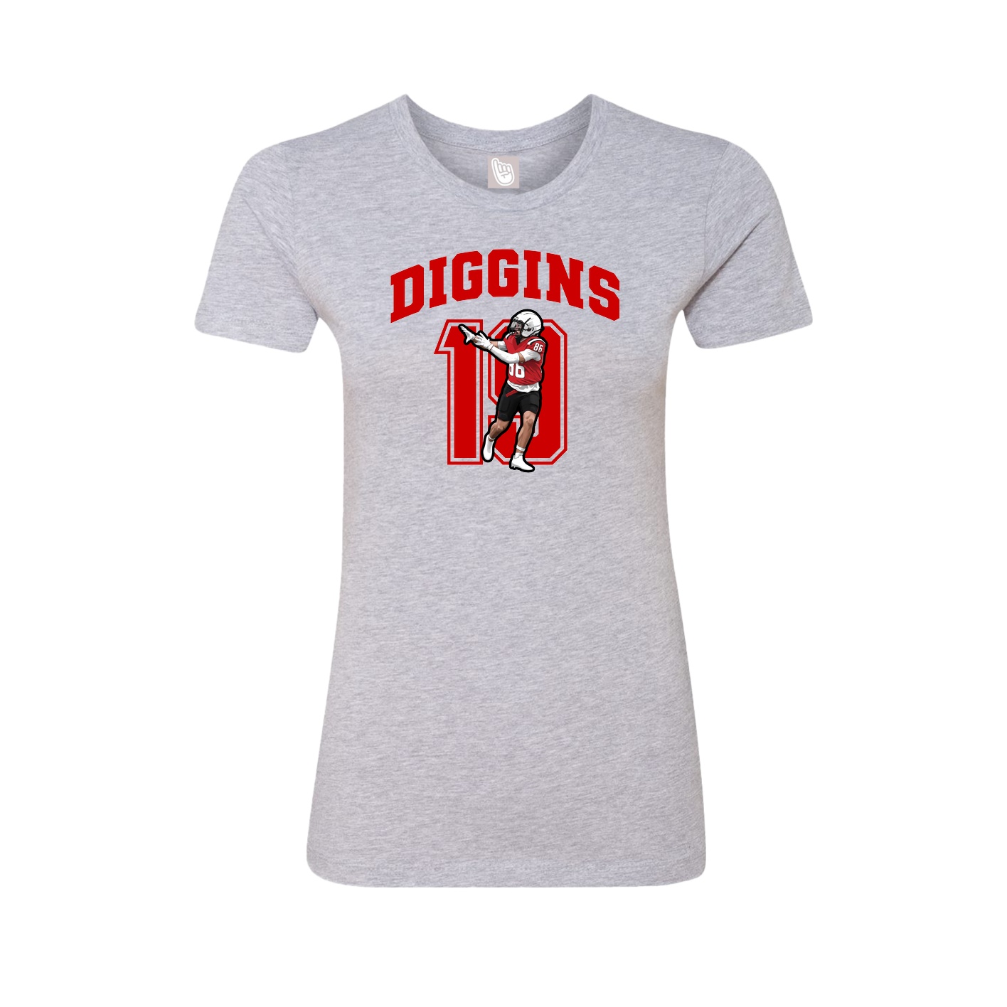 Fitted Women's Tee — Number in Grey