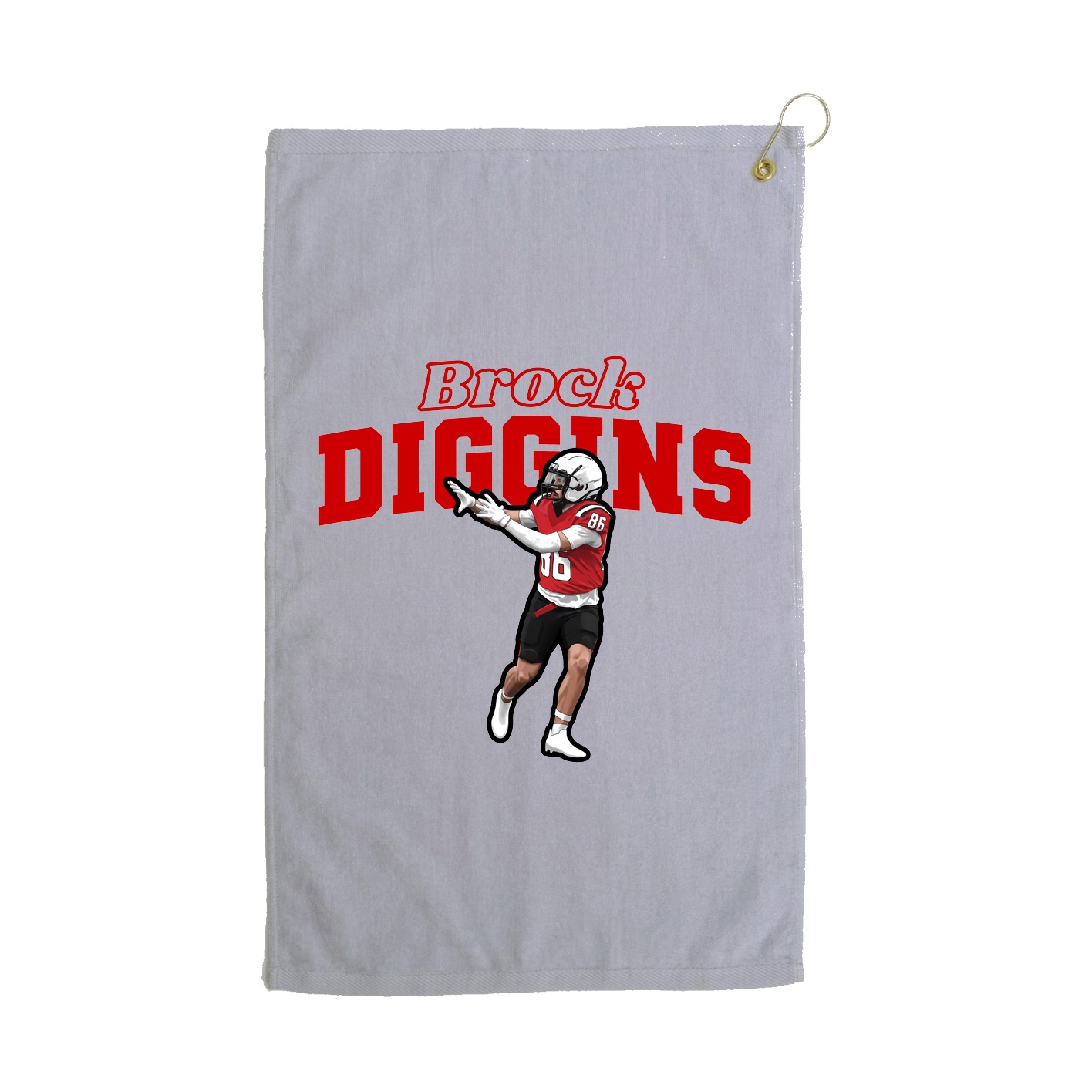 Golf Towel — Name Arch in Grey