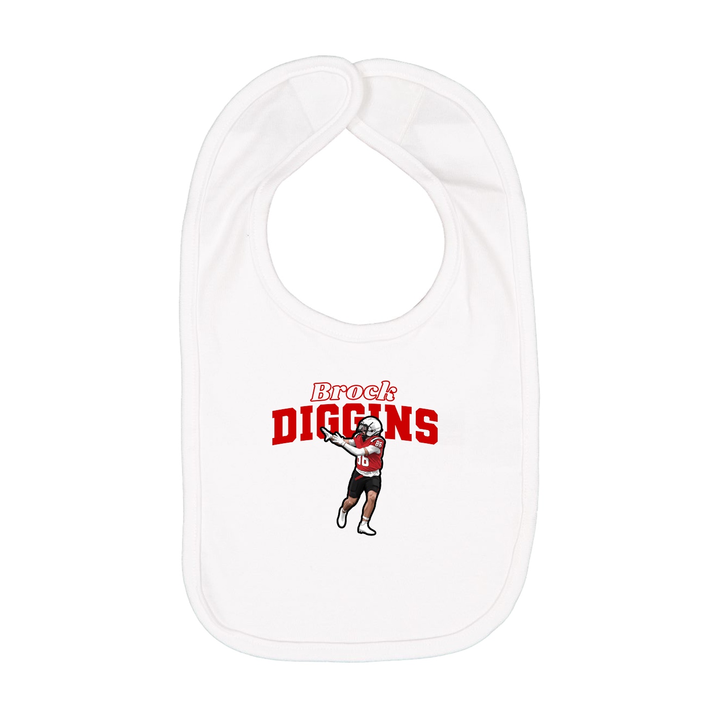 Infant Bib — Name Arch in White