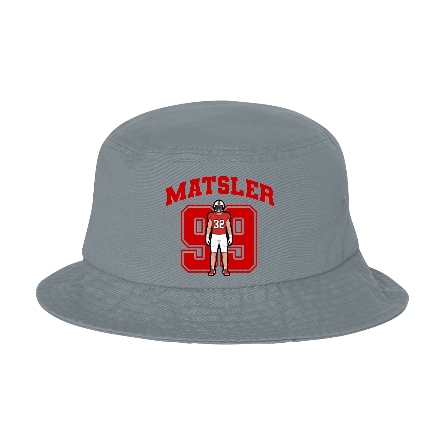 Bucket Cap — Number in Grey