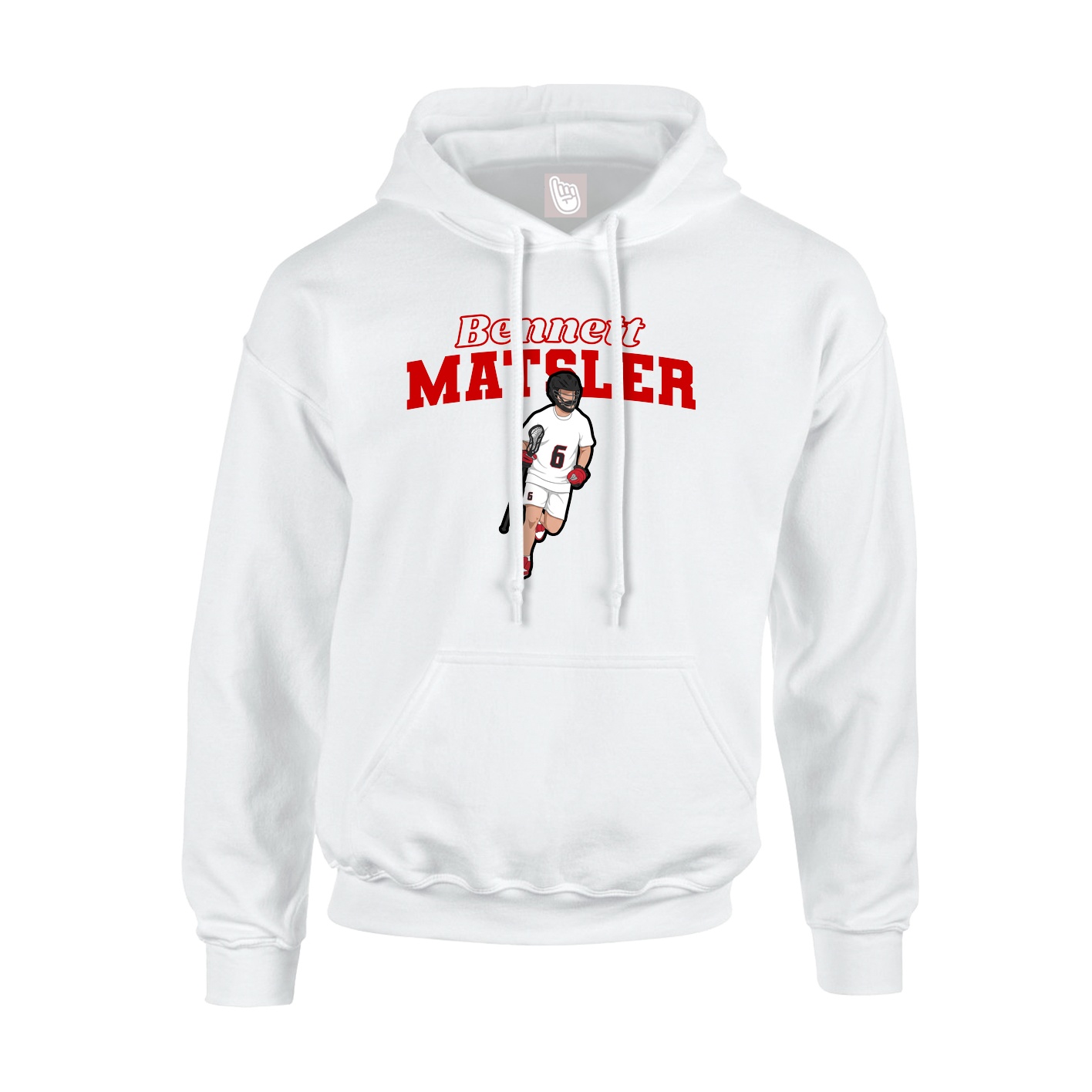Youth Hoodie — Name Arch in White
